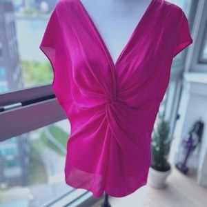 Fuscia Escada Featherweight Silk Blouse Size 44